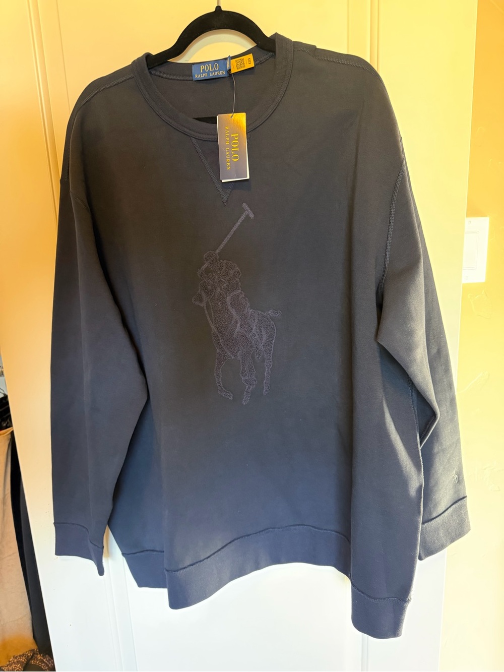 NWT Polo Ralph Lauren Big Pony Double-Knit Crewneck Sweatshirt 3XB Navy